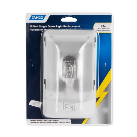 Camco 12-VOLT SINGLE DOME LIGHT REPLACEMENT, CCSAUS 41330